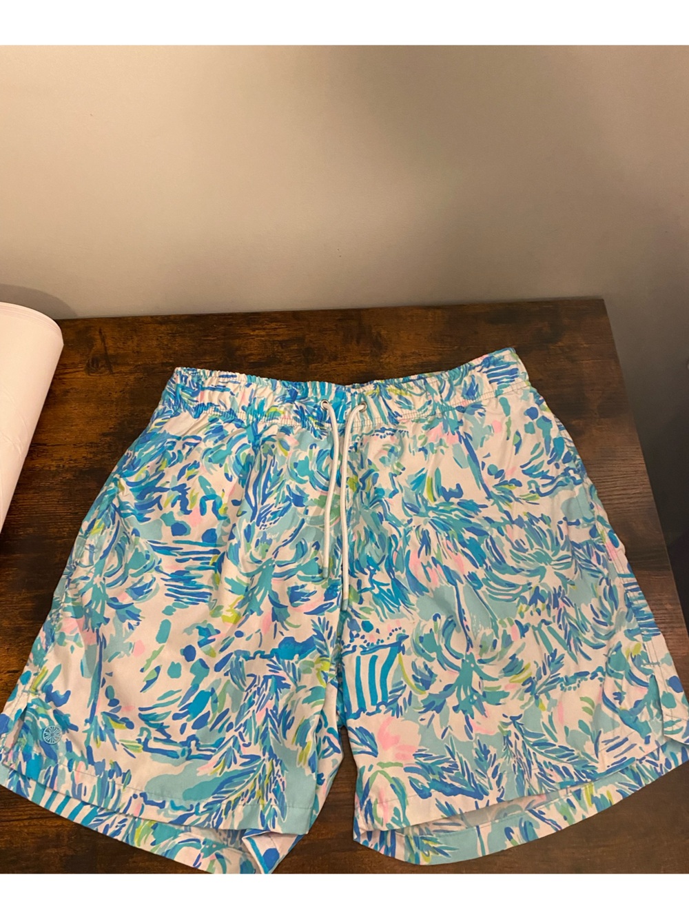 Lilly Pulitzer Men’s Swim Trunks in Blue, Teal, Pink, White